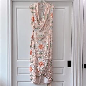 NEW Never Fully Dressed Orange and Gold Asymmetrical Wrap Plus size Dress